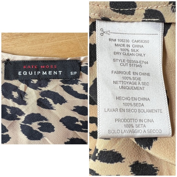 KATE MOSS X EQUIPMENT JESSA SILK SLIP DRESS SM ANIMAL LEOPARD PRINT SLINKY SEXY - Picture 12 of 12